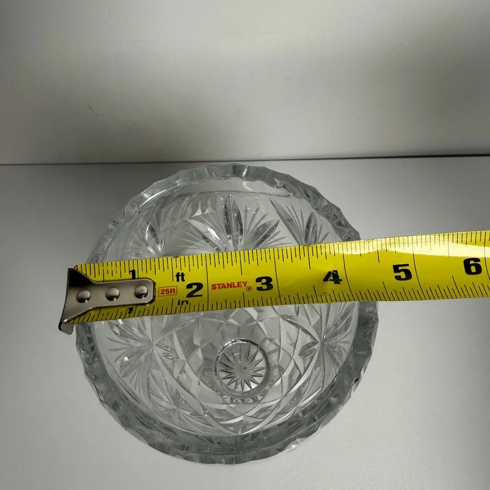Cut Crystal‎ Vase Pedestal 10.5in Clear Pinwheel Starburst Vintage Decor